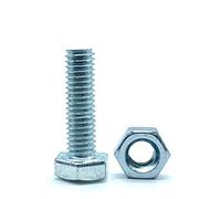 DOJA Barcelona | Boulon et Ecrou M18 | 10 Vis Tête Hexagonale avec 10 Ecrou Hexagonal | M18 x 40mm | en Acier Galvanisé | Boulons et Écrous pour Visserie Service, Vis à Métaux Tête Hexagonale...