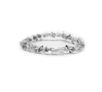 DOJA Barcelona | Bracelet Baroque Quartz Transparent | Bracelet Pierre Naturelle Lithotherapie | Elastique Chips Bracelets Pierres precieuse | pour Bracelet Homme, Bracelet Femme