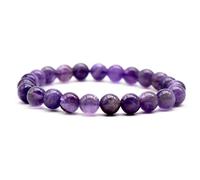 DOJA Barcelona | Bracelet Pierre Naturelle Amethyste | PACK 2 | Bracelets Pierres Perles 8mm | Elastique Bracelets Pierre Precieuse Lithotherapie | pour Homme et Femme