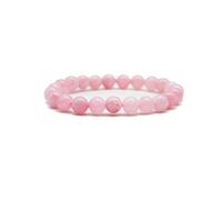 DOJA Barcelona | Bracelet Pierre Naturelle Quartz Rose | PACK 2 | Bracelet Pierres Perles 8mm | Bracelets Elastique Pierres fines et Précieuses Lithotherapie | Pour Bracelet Homme, Bracelet Femme