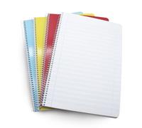 DOJA Barcelona | Cahier A4 Double Ligne | Lot Cahier 4 | Cahier Spirale A4 à Couverture Souple | 60g | 29,7x21cm | 80 Feuille de 3,5mm | 10 Couleurs Aléatoires | pour Fourniture Scolaire...