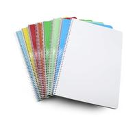 DOJA Barcelona | Cahier Page Blanche A4 | Lot de Cahier 8 | Couleurs Aléatoires | Couverture Souple | 80 Feuilles Blanches | Cahier Spirale A4 | pour Carnet de Notes, Cahier de Dessin, Bloc Note A4