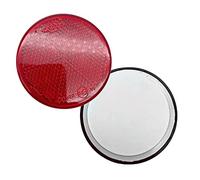 DOJA Barcelona | Catadioptre Rond | 10 Reflechissant à Monter sur Un Autocollant | Diamètre 60 mm | Couleur Rouge | Agréé ECE | pour Accessoire Velo, Accessoire Moto, Remorque Voiture, Camion...