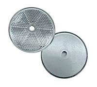 DOJA Barcelona | Catadioptre Rond à Visser | 10 Reflechissant avec Trou Central | Diamètre 60 mm | Couleur Blanche | Agréé ECE | pour Accessoire Velo, Accessoire Moto, Remorque Voiture, Camion...