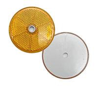 DOJA Barcelona | Catadioptre Rond à Visser | 10 Reflechissant avec Trou Central | Diamètre 60 mm | Couleur Jaune | Agréé ECE | pour Accessoire Velo, Accessoire Moto, Remorque Voiture, Camion...
