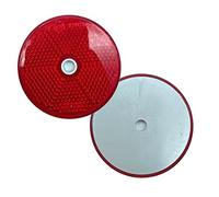 DOJA Barcelona | Catadioptre Rond à Visser | 10 Reflechissant avec Trou Central | Diamètre 60 mm | Couleur Rouge | Agréé ECE | pour Accessoire Velo, Accessoire Moto, Remorque Voiture, Camion...