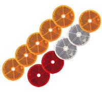 DOJA Barcelona | Catadioptre Rond à Visser | 10 Reflechissant | Diamètre 60 mm | 2 Rouge, 6 Jaune, 2 Blanche | Agréé ECE | pour Accessoire Velo, Accessoire Moto, Remorque Voiture, Camion...