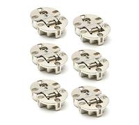 DOJA Barcelona | Charnière Invisible | 8 Charniere Angle d'Ouverture 180 º | pour Abattant Trou 35mm | Zamack Chrome | Charnière pour Accessoire Cuisine, Charniere Porte Placard, Armoire Cuisine