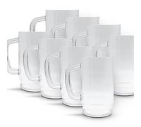 DOJA Barcelona | Chope à Bière | Pack 8 | Verre a Biere 1l | 166 X 97 X 3mm | Verre a Biere avec Anse en Polycarbonate | Chope de Biere | pour Gobelet Plastique Reutilisable, Cadeau Personnalisé,