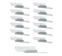 DOJA Barcelona Connecteur Charpente Pack 12 Ancrage Poutre à Droite 210 x 32 x 2mm Acier Galvanisé Ancrage Chevron pour Equerre Fixation, Support Poteau Bois, Ancrage Portique, Assemblage AVI210-D