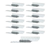 DOJA Barcelona | Connecteur Charpente | Pack 12 | Ancrage Poutre à Gauche | 250*32*2mm | Acier Galvanisé | Ancrage Chevron | pour Equerre Fixation, Support Poteau Bois, Ancrage Portique, Assemblage