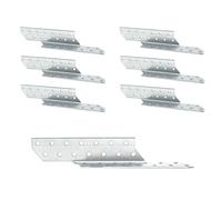DOJA Barcelona | Connecteur Charpente | Pack 6 | Ancrage Poutre à Droite | 170*32*2mm | Acier Galvanisé | Chevron | pour Equerre Fixation, Support Poteau Bois, Portique, Assemblage