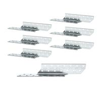 DOJA Barcelona | Connecteur Charpente Pack 6 | Ancrage Poutre Gauche | 170x32x2mm | Acier Galvanisé | Support Poteau Bois | pour Fixation, Chevron, Portique, Assemblage