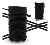 DOJA Barcelona | Cordon Elastique | Pack 1 Bobine 200M | Corde Elastique Noir | Ø 4mm | en Polyamide et Elasthanne | Couture Accessoires Mercerie | pour Elastique Couture, Cordon pour Bracelet, Bache