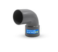 DOJA Barcelona Coude en PVC de 87° - Ø 32mm - Pack 5 - Coude Mâle -Femelle pour Installation Rapide et Simple - Raccords d'évacuation Offrant Compatibilité, Résistance - PVC Pour Adaptation