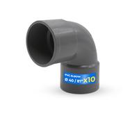 DOJA Barcelona Coude en PVC de 87° - Ø 40mm - Pack 10 - Coude Femelle-Femelle pour Installation Rapide et Simple - Raccords d'évacuation Offrant Compatibilité, Résistance - PVC Pour Adaptation