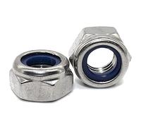 DOJA Barcelona | Ecrou Frein M20 | 30 x 32,9 x 20mm | En Acier Galvanisé DIN 985 | Contre-Ecrou Hexagonal Avec Insert En Nylon Pour Blocage, Tige Métallique, Pièces Détachées (10 Pièces)
