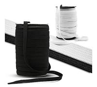 DOJA Barcelona | Elastique Couture | Pack 2 Bobine Blanc et Noir | Bande Elastique Couture 50M | Large 10mm | en Polyester, Caoutchouc | Élastique | pour Élastique Couture, Pantalon, Jupe, Vetement