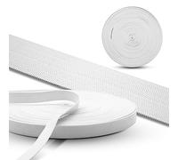 DOJA Barcelona | Elastique Couture | Pack Rouleau Blanc 50M | Bande Elastique Couture | Large 20mm | en Polyester, Caoutchouc | Élastique | pour Élastique Couture, Pantalon, Jupe, Vetement, Ceinture
