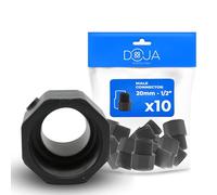 DOJA Barcelona Embout Filete Pvc Male - Ø20mm x 1/2" - Pack 10 - Connector Male - Emboîtement Filetée, Installation Facile - Raccord PVC, Résistance à la Corrosion - Adaptateur Tuyau