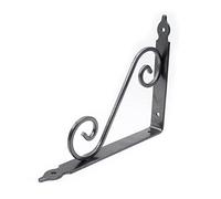 DOJA Barcelona | Equerre Etagere Murale | 2 PCS Support Tablette Murale | 190 x 140 mm | Equerre Metal Fer Forgé Argenté | Equerre Fixation pour Decoration Murale, Étagère Murale, Etagere Cuisine