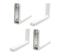 DOJA Barcelona | Equerre Etagere Murale Blanche | 4 Equerre Etagere Murale | 240 x 145 mm | Equerre Metal avec Cache en Plastique Blanc | Support Angle pour Armoire Exterieur, Equerre Fixation.