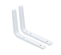 DOJA Barcelona | Equerre Etagere Murale Blanche | Pack 2 | Support Etagere Forme L | 300mm x 250mm | Equerre Metal | Équerre Étagère | pour Équerre de Fixation, Charge Support Etagere Murale Bois