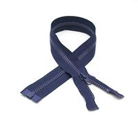 DOJA Barcelona | Fermeture Éclair 60 cm Bleu Marine | Pack 10 Séparable #5 | Curseur Automatique | Dent en Plastique | Pour Mercerie, Veste