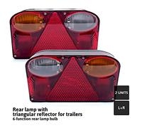 DOJA Barcelona | Feu Remorque | Feux Arriere 6 Fonctions à Ampoule | 12V | Feu Position Arrière, Éclairage Plaque Laterale, STOP, Clignotant, Recul, Antibrouillard | pour Remorque, Camion...