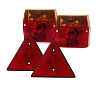 DOJA Barcelona Kit feux arrière remorque + réfléchissant triangulaire | feux de remorque 4 fonctions | feux de plaque, feux de frein, indicateur de direction, lumière position | feux arrière tracteur