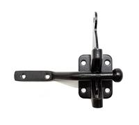 DOJA Barcelona | Loquet Portail | Serrure Portail Exterieur | 48 x 38 x 58 mm | Zinc Galvanisé Noir | Verrou Porte Automatique pour Abri de Jardin, Portillon de Jardin, Serrure Porte Exterieur Bois