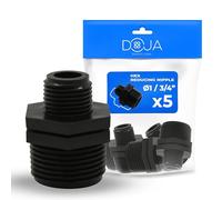 DOJA Barcelona Mamelon Réducteur Male Mâle Filetage Plastique - 1x3/4" - Pack 5 - Raccord Réducteur Fileté Facile à Installer, Rapide, Réduction Vissée, Polyvalente, Jardinage et Domestique