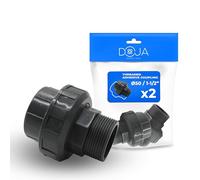 DOJA Barcelona Manchon Détachable PVC - Ø50mm x 1 1/2" - Pack 2 - Installation Facile, Raccord en PVC Fittings avec Raccord Adhésif une Résistance Durable - Manchon Adhésif, Excellente Adaptation