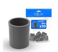 DOJA Barcelona Manchon PVC Égal à Butée - Ø40mm - Pack 10 - Arrêt Central - Installation Facile - Raccordement Rapide et Étanche - Manchon à Butée Femelle - Raccord PVC 40, Connector Femelle