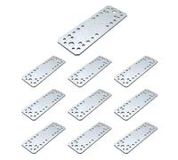 DOJA Barcelona | Plaque de Connexion Plate | Pack 10 | Plate Plaque Renfort | 280x55x2,5mm | Acier Galvanise | Plaque Metal | pour Assemblage Bois, Fixation Support Poteau Bois, Assemblage Charpente