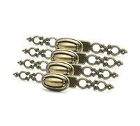 DOJA Barcelona | Poignée de Meuble Ancien Ovale en Laiton Antique | Lot de 4 | 136*22*26mm | Style Rétro en ZnAl | Pour Cuisine, Porte Intérieure, Tiroir