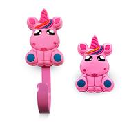 DOJA Barcelona | Porte Manteau Enfant + Bouton de Tiroir Enfant | 8 Crochet et 8 Bouton de Porte Forme Licorne | Bouton de Porte d'Armoire | Patere Murale | Pour Decoration Chambre Enfant