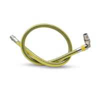 DOJA Barcelona | Raccord de tuyau de gaz | 1 pièce | 1/2" | 750 mm | Acier inoxydable | Raccord flexible avec valve pour régulateur de gaz