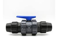 DOJA Barcelona | Raccord Tuyau 32mm | Pack 1 | Vanne à Bille PVC Raccord avec Joint PTFE | Diametre 32mm | Raccord Tuyau d'Arrosage | Vanne Boisseau | pour Tuyau Arrosage, Piscine, Arret Robinet Eau