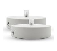 DOJA Barcelona | Rosace Plafond | Blanc | Lot 2 | Cache Fil Pour Lustre H25mmX⌀ 100mm | Rosace Plafond Luminaire | Rosace Metal | Accessoires Pour Éclairage De Plafond, Lustre Chambre, Plafonnier