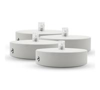 DOJA Barcelona | Rosace Plafond | Blanc | Lot 4 | Cache Fil Pour Lustre H25mmX⌀ 100mm | Rosace Plafond Luminaire | Rosace Metal | Accessoires Pour Éclairage De Plafond, Lustre Chambre, Plafonnier