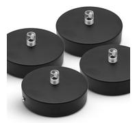 DOJA Barcelona | Rosace Plafond | Noir | Lot 4 | Cache Fil Pour Lustre H25mmX⌀ 100mm | Rosace Plafond Luminaire | Rosace Metal | Accessoires Pour Éclairage De Plafond, Lustre Chambre, Plafonnier..