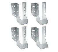 DOJA Barcelona | Sabot de Charpente | Pack 4 | Equerre en U Type A | 48*166*75mm | en Acier Galvanise | Sabot Charpente à Ailes Extérieures | pour Support Poteau Bois, Poutre Bois, Rampe Escalier..