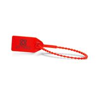 DOJA BARCELONA | Scelles Plastiques de Securite Rouge 200 unités | 24 cm de Longueur | Brides numérotées pour Valise, conteneurs, portes, camion, transport, logistique entre autres utilisations.