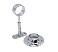 DOJA Barcelona | Support Tringle Penderie | 2 Support pour Barre + 2 Support avec Bride pour Penderie | Rond Ø 25mm | Zinc-Aluminium, Acier | pour Armoire Penderie Vetement, Tringle Rideau Plafond