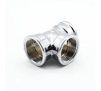 DOJA Barcelona | Te Laiton Chrome | 4 Raccord Femelle 90° | Taille 3/4’’ | FFF | Connecteur en T pour Reducteur de Pression Eau, Stop Douche, Robinet Radiateur, Double Evacuation Machine a Laver