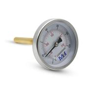 DOJA Barcelona | Thermomètre de Chauffage | PACK 1 | Thermomètre Axial 0-120ºC | Ø63mm | Bimetallique | Tuyau | Pour Chaudière, Eau Chaude