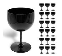 DOJA Barcelona | Verre Ballon Noir | 560 ml | Pack 12 | Verre Gin Tonic | 180x109,4x2mm | Plastique Dur Polycarbonate | Verre Plastique Reutilisable | Verre Plastique, Verre Cocktail, Piscine
