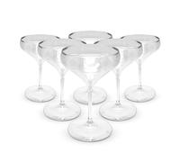 DOJA Barcelona | Verre Cocktail Plastique | Pack 6 | Verre Piscine | 180X120,5X3mm | en Plastique Transparente Polycarbonate | Verre a Cocktail 40CL | pour Gobelet Plastique Reutilisable, Verre a Vin
