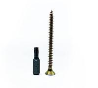 DOJA Barcelona | Vis a Bois | 50 Vis Autoforeuse 5x80 mm + 1 Embout Torx T20 | Tete Fraisée | en Acier Galvanisé | Vis d'Assemblage | Vis a Bois Torx | Vis Autotaraudeuses | Vis Autoperceuses